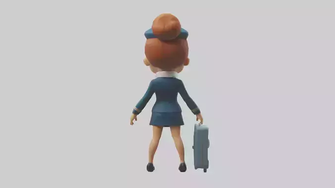 Cartoon Flight Attendant model