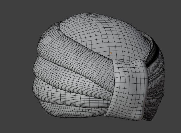 sikh turban Low-poly 3D model_9