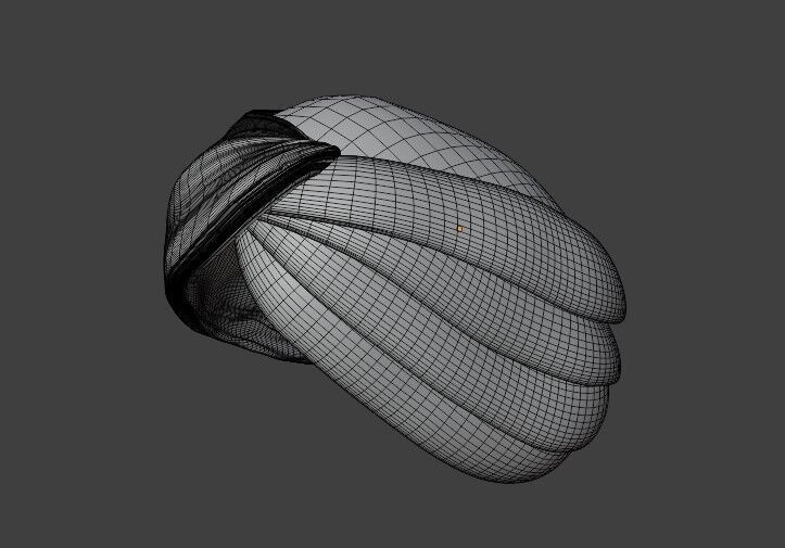 sikh turban Low-poly 3D model_4