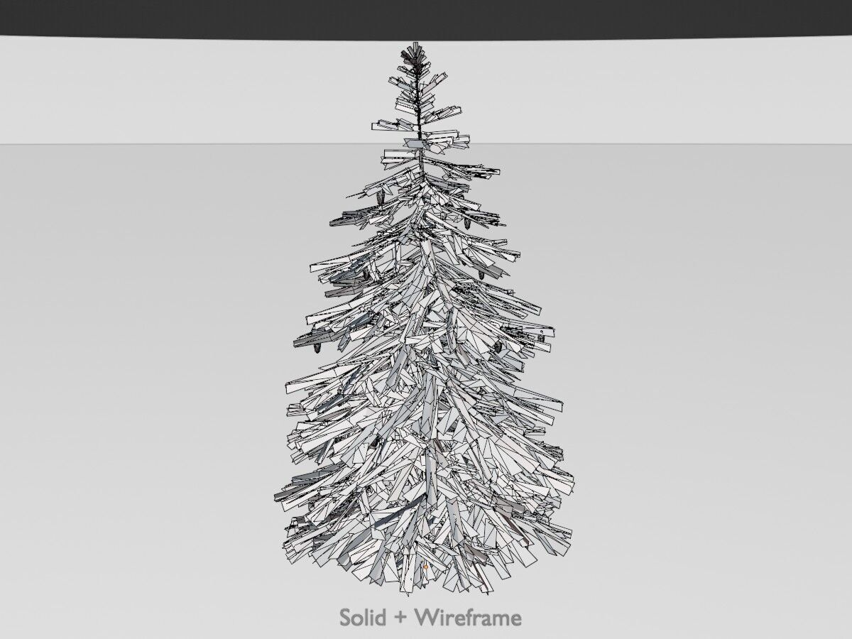 Spruce summer 4000mm Low-poly 3D model_12