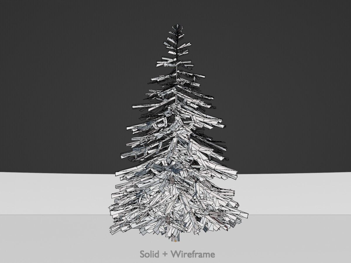 Spruce summer 4000mm Low-poly 3D model_11