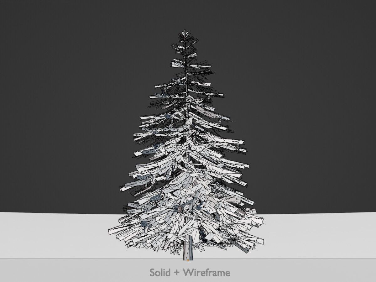 Spruce summer 4000mm Low-poly 3D model_9