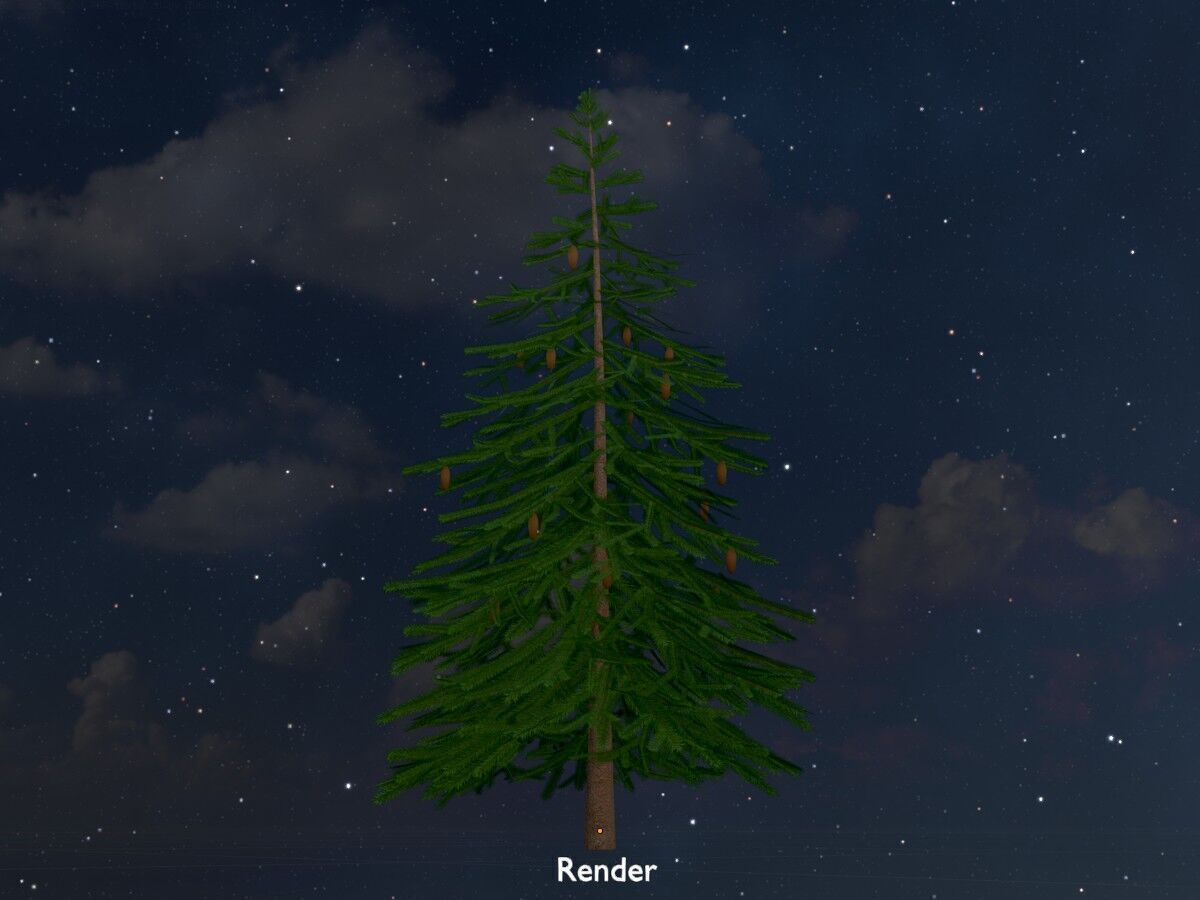 Spruce summer 4000mm Low-poly 3D model_20