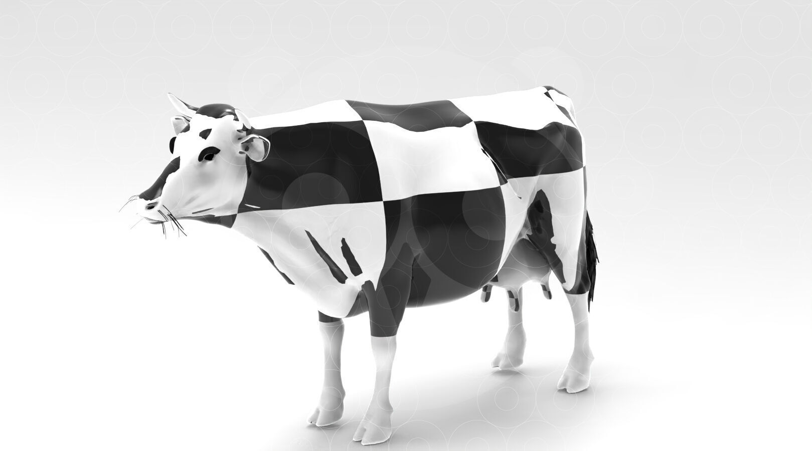 Black Cow Low-poly 3D model_7
