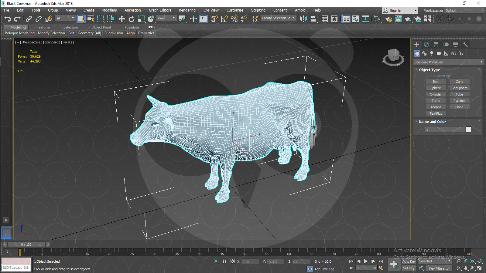 Black Cow Low-poly 3D model_8