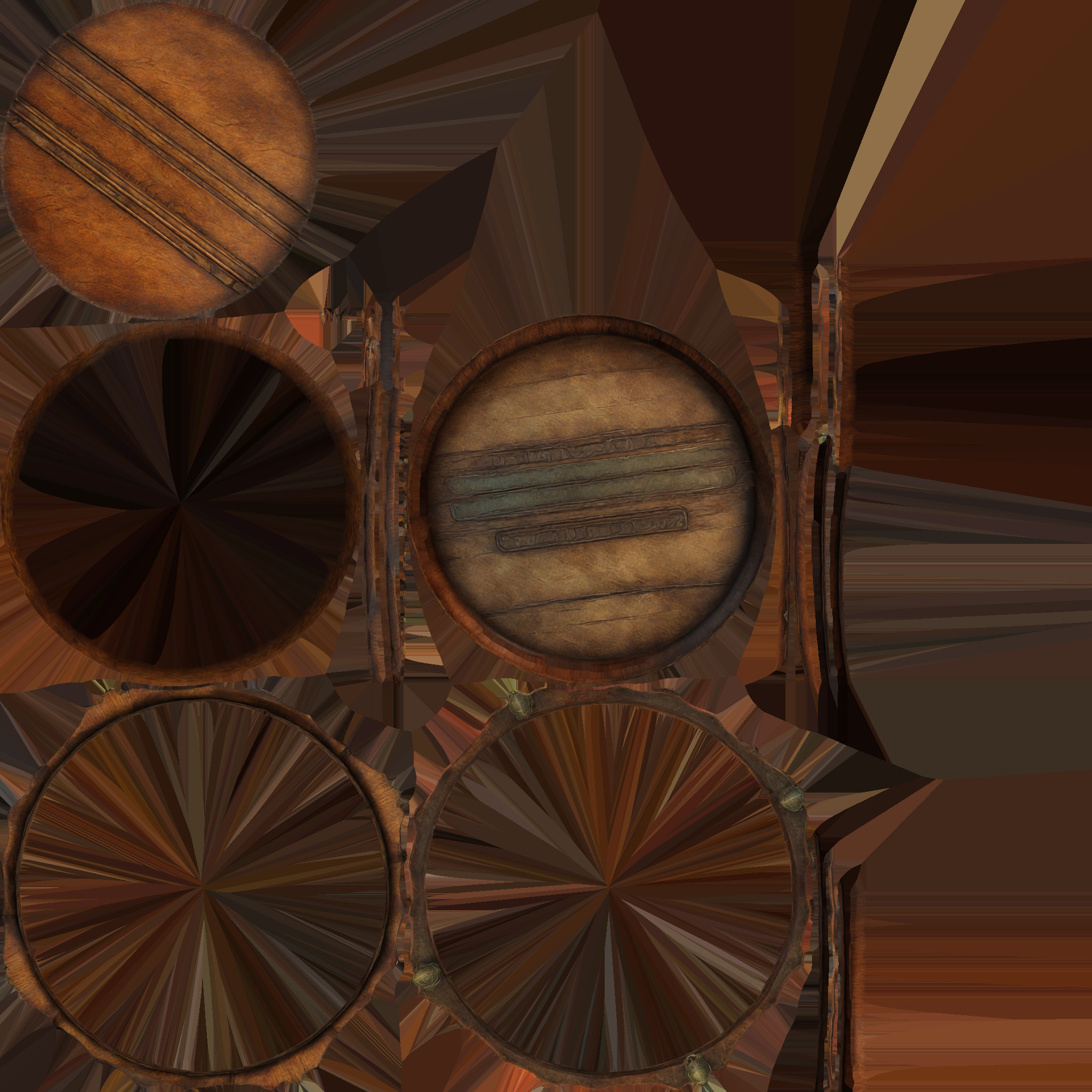 3d High Resolution Empty Wooden And Silver Tray 3D model_8