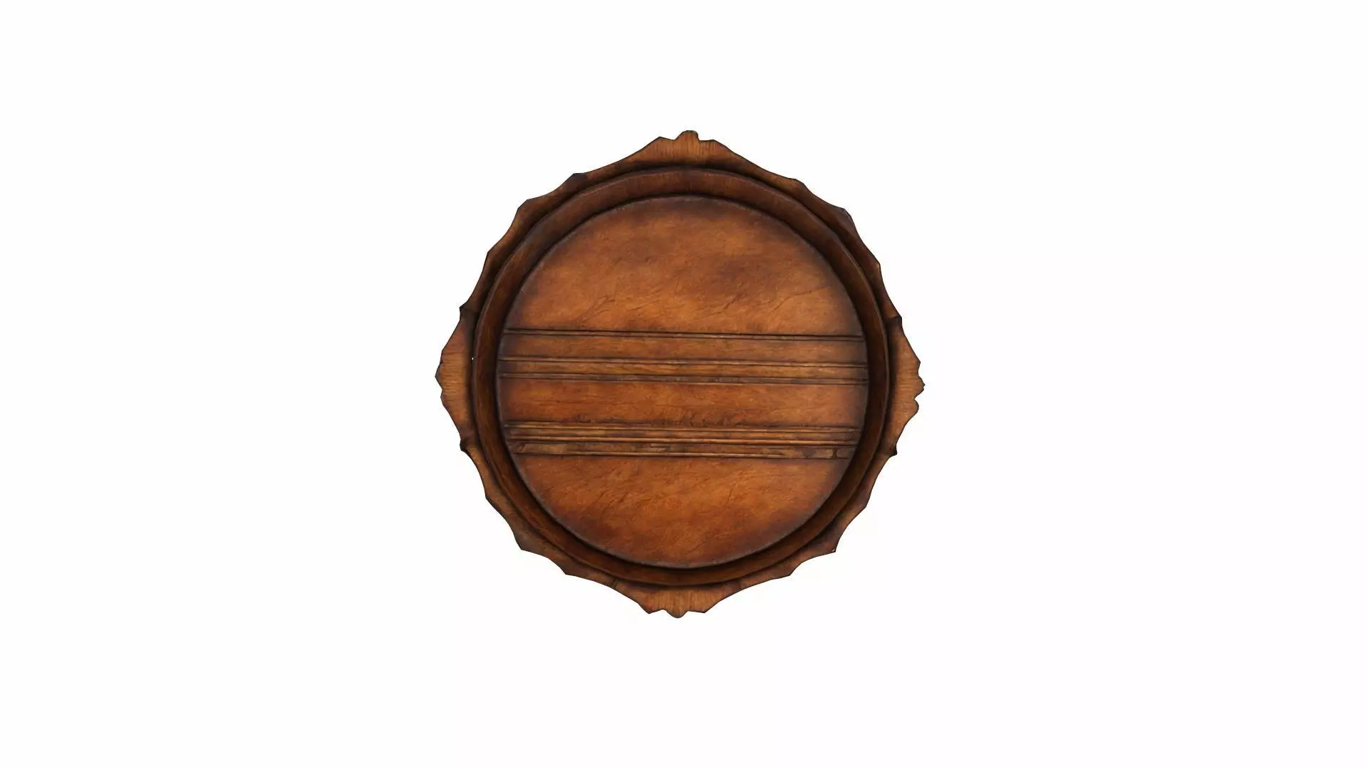 3d High Resolution Empty Wooden And Silver Tray 3D model_0