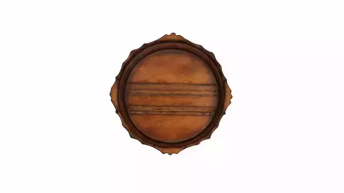 3d High Resolution Empty Wooden And Silver Tray