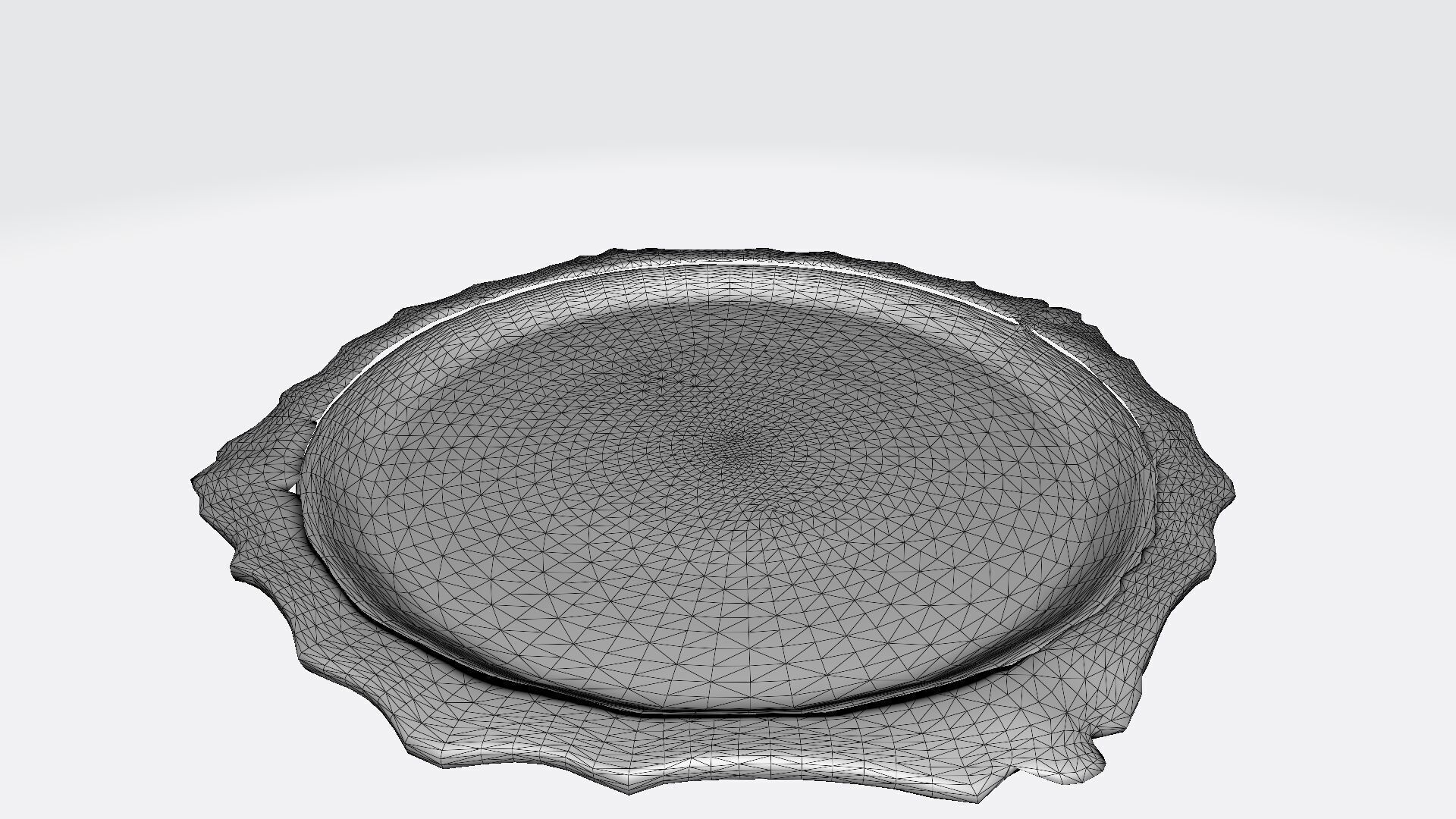 3d High Resolution Empty Wooden And Silver Tray 3D model_6