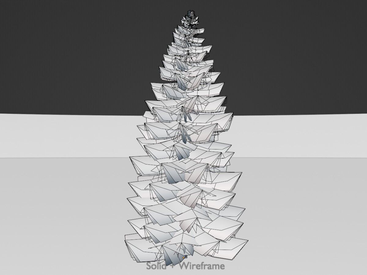 Spruce summer 12000mm Low-poly 3D model_11