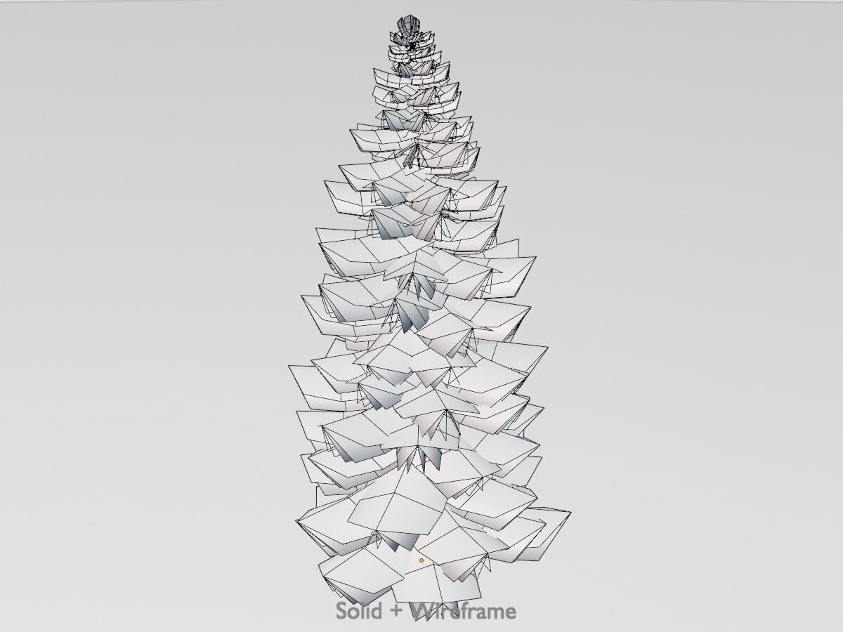 Spruce summer 12000mm Low-poly 3D model_12