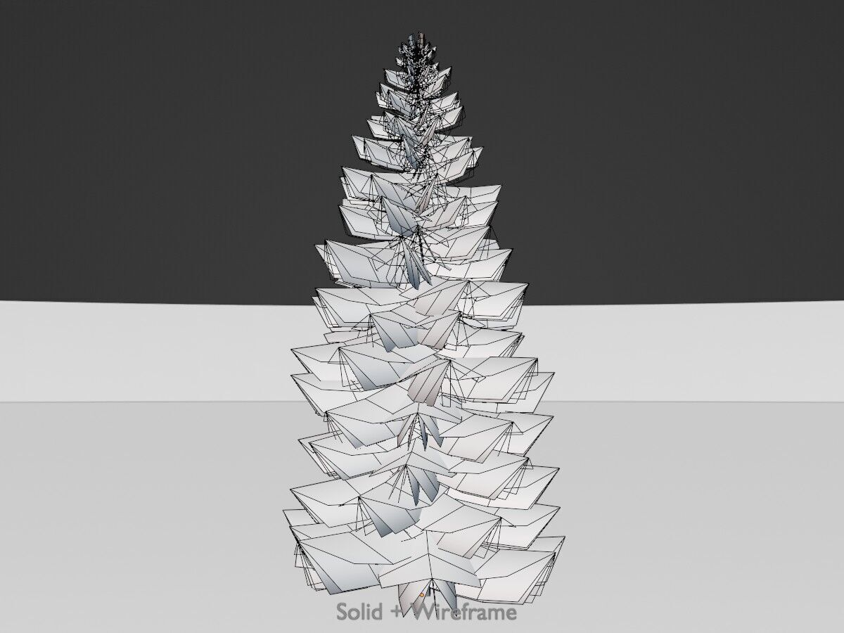 Spruce summer 12000mm Low-poly 3D model_10