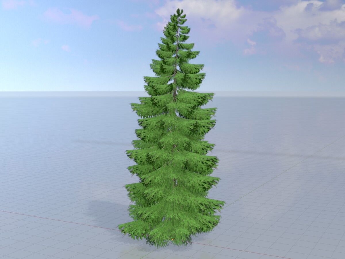 Spruce summer 12000mm Low-poly 3D model_3