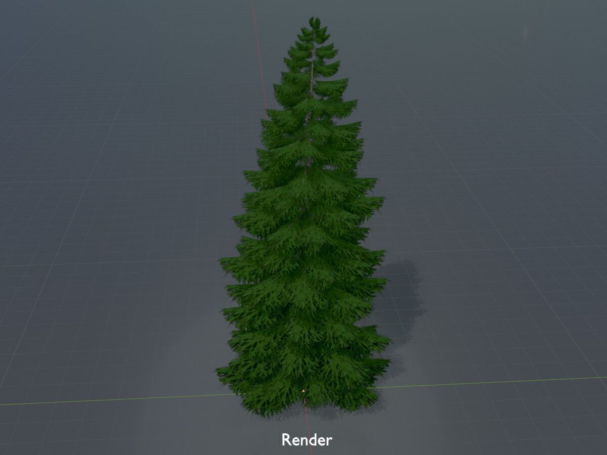 Spruce summer 12000mm Low-poly 3D model_16