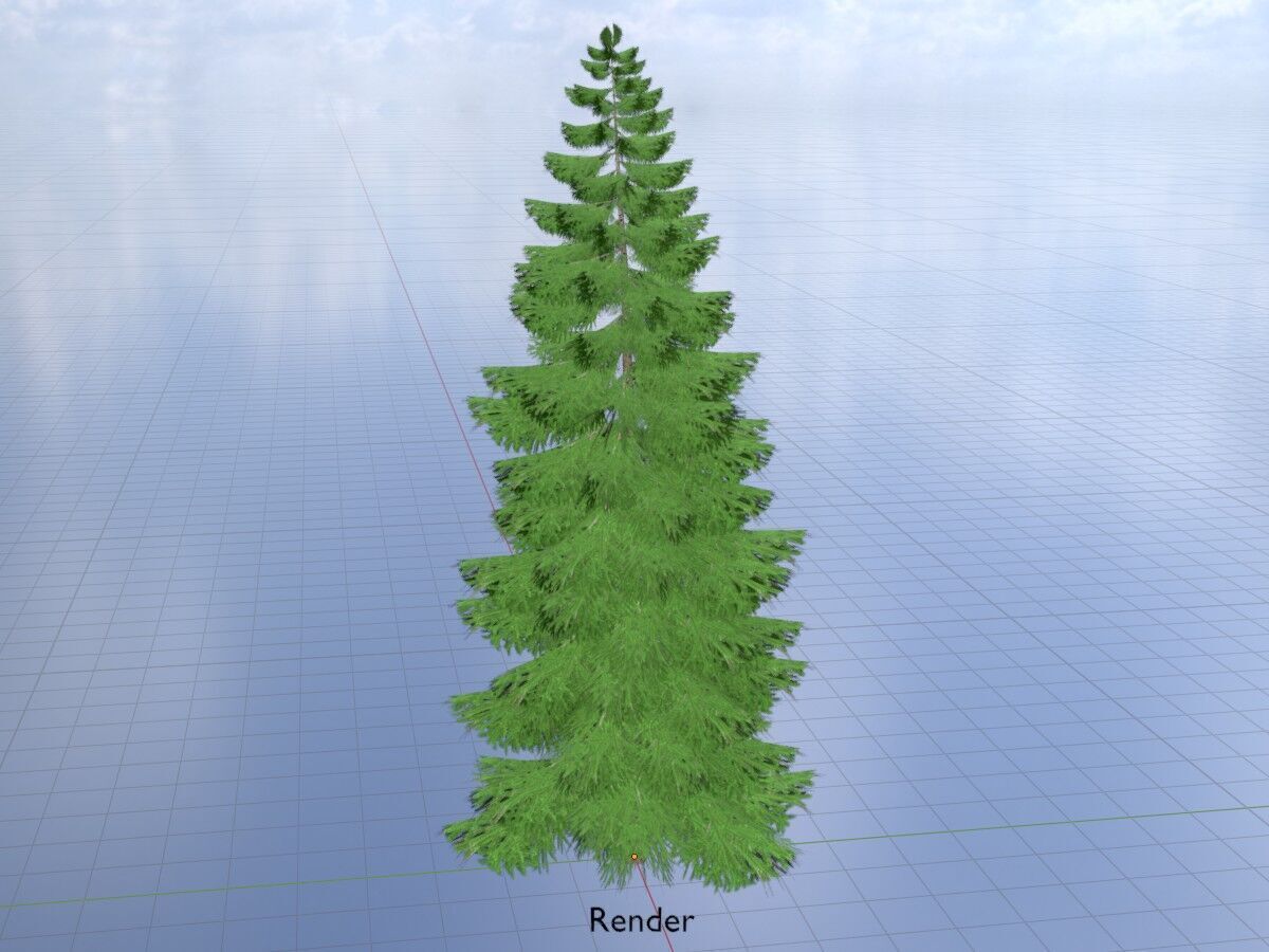 Spruce summer 12000mm Low-poly 3D model_18
