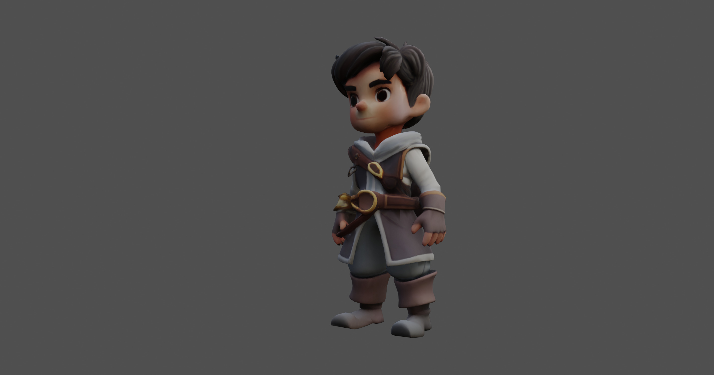 Stylized Adventure Hero 3D Character Model 3D model_3