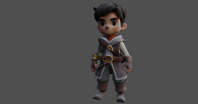 Stylized Adventure Hero 3D Character Model 3D model