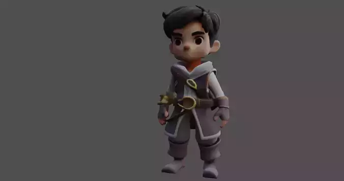 Stylized Adventure Hero 3D Character Model 3D model