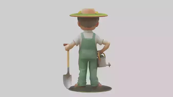 Cartoon Gardener Assistant model