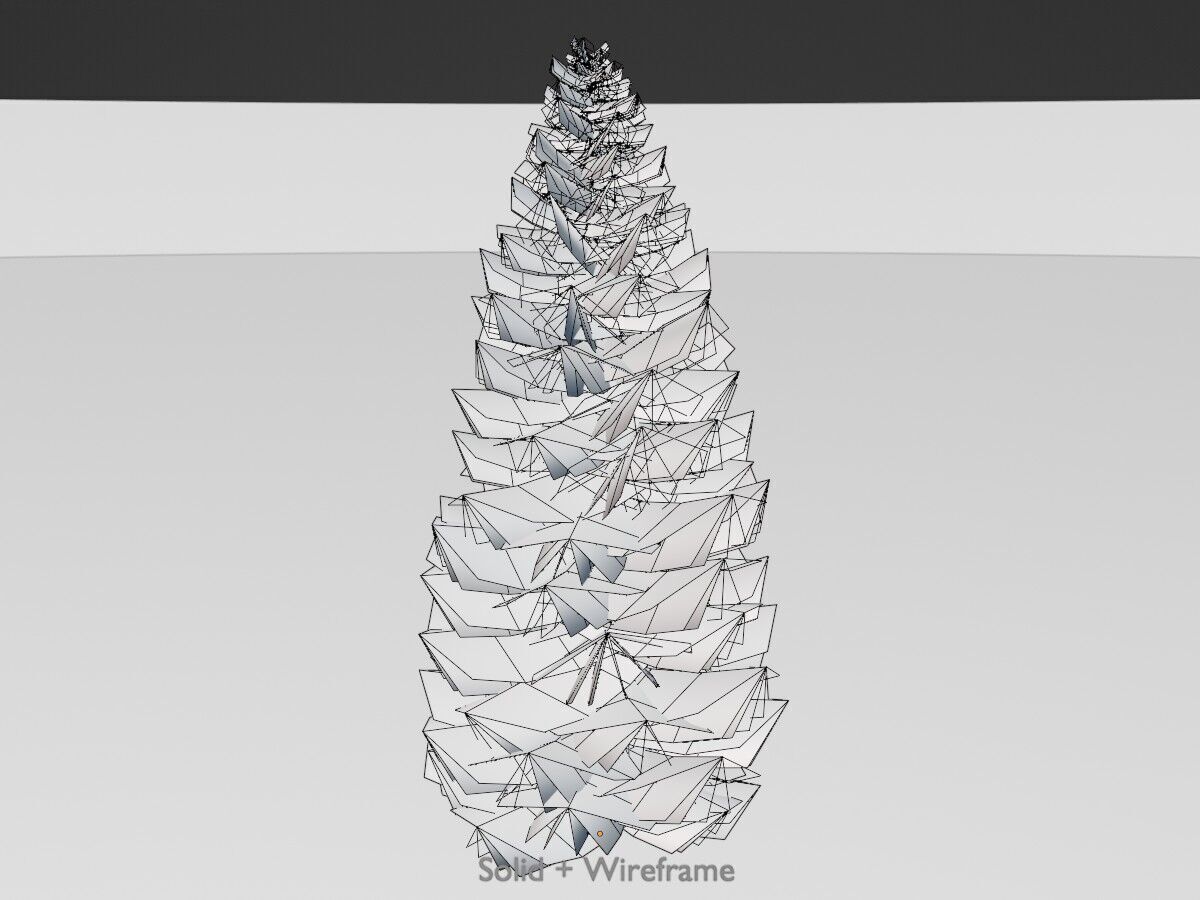 Spruce summer solitary 21000mm Low-poly 3D model_12
