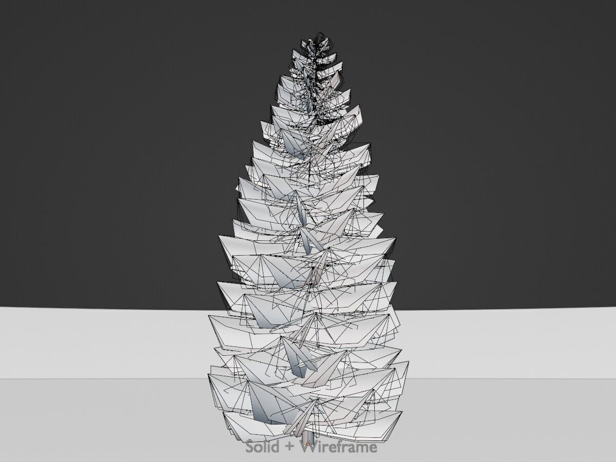 Spruce summer solitary 21000mm Low-poly 3D model_11