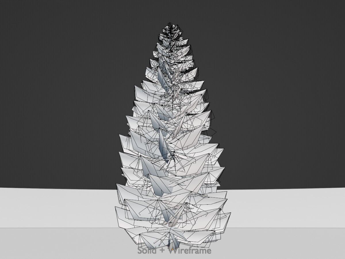 Spruce summer solitary 21000mm Low-poly 3D model_10
