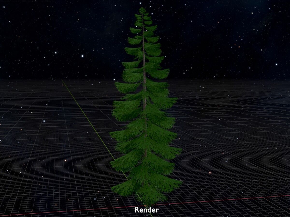 Spruce summer solitary 31000mm version 1 Low-poly 3D model_17