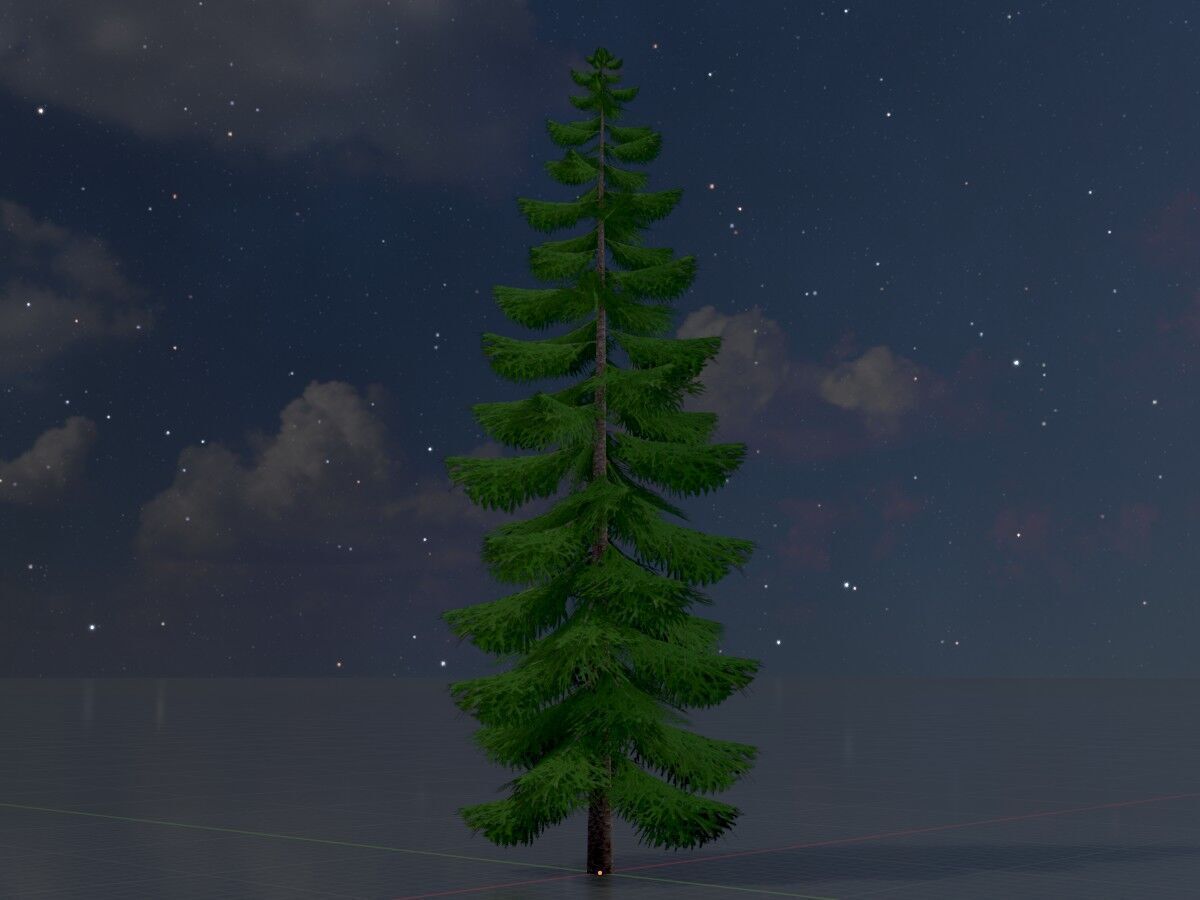 Spruce summer solitary 31000mm version 1 Low-poly 3D model_4