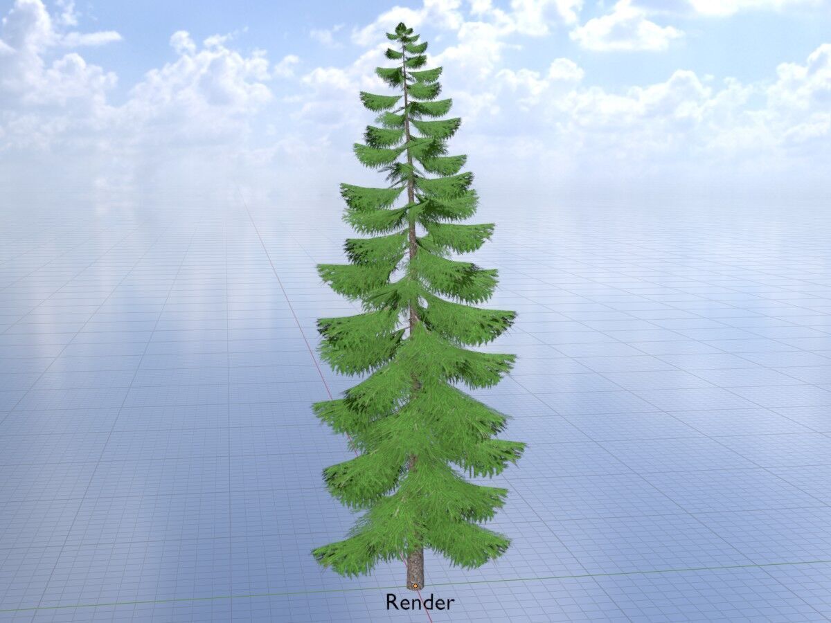 Spruce summer solitary 31000mm version 1 Low-poly 3D model_18