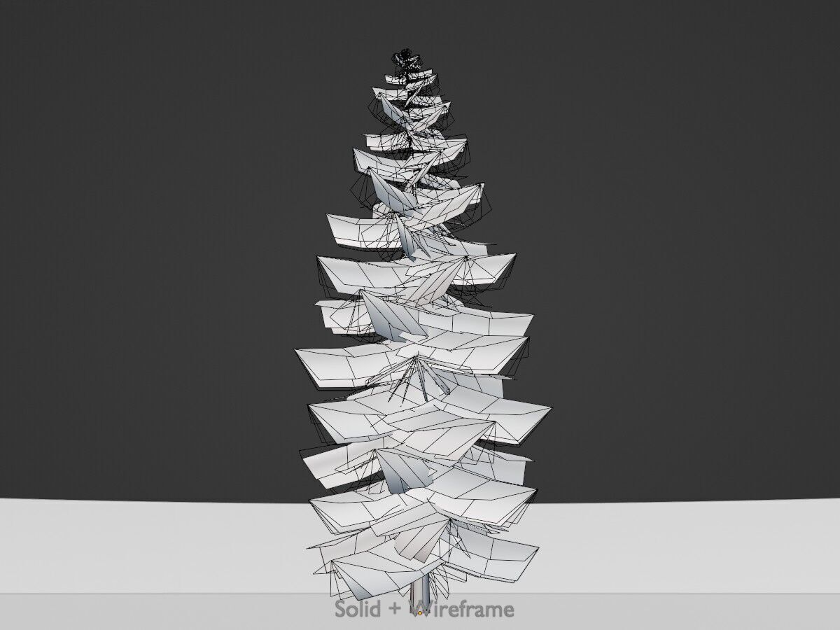 Spruce summer solitary 31000mm version 1 Low-poly 3D model_9