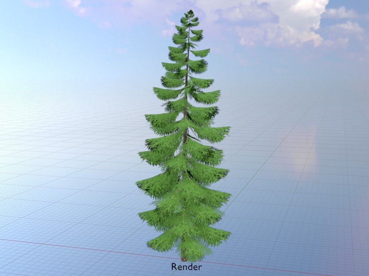 Spruce summer solitary 31000mm version 1 Low-poly 3D model_19