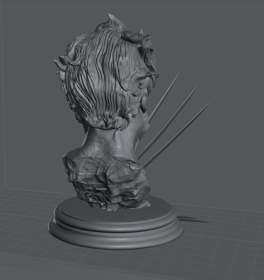 Buste wolverine logan 3D print model_3