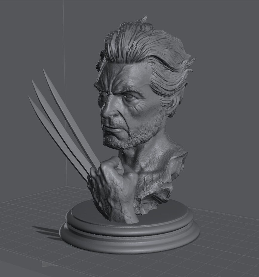 Buste wolverine logan 3D print model_2