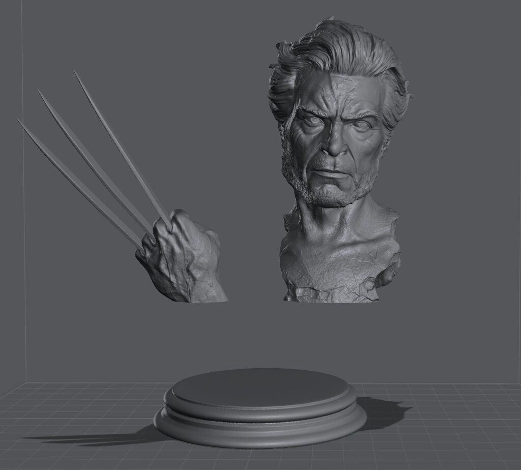 Buste wolverine logan 3D print model_4