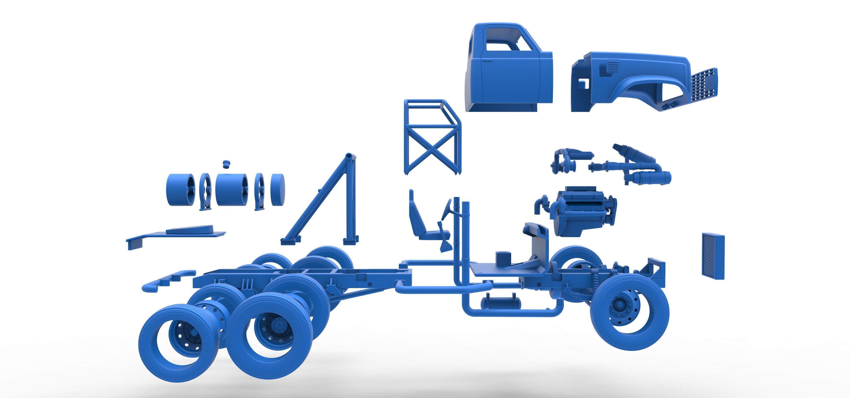 Vintage GATR Racing Semi truck Version 3 Scale 1 to 25 3D print model_80