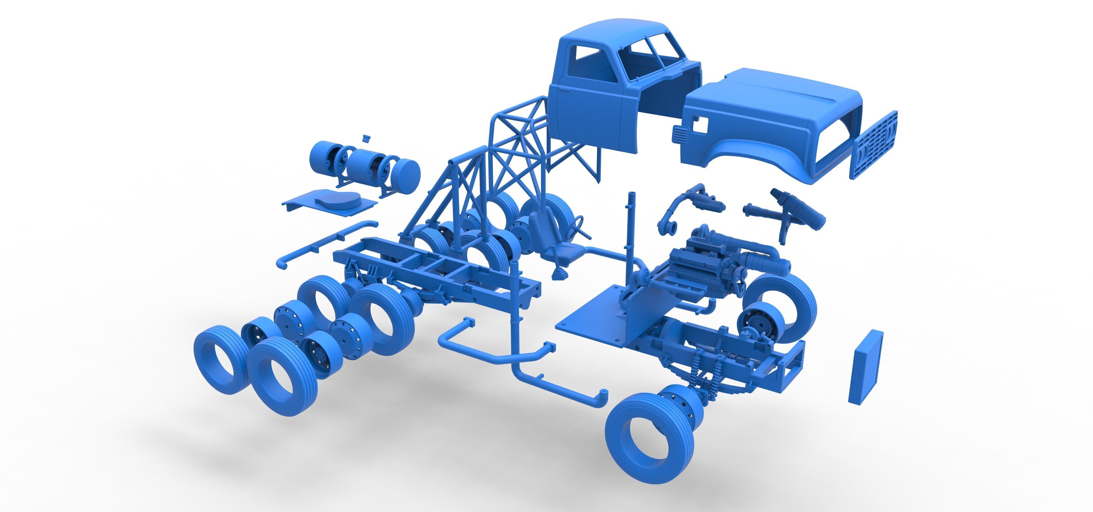 Vintage GATR Racing Semi truck Version 3 Scale 1 to 25 3D print model_82