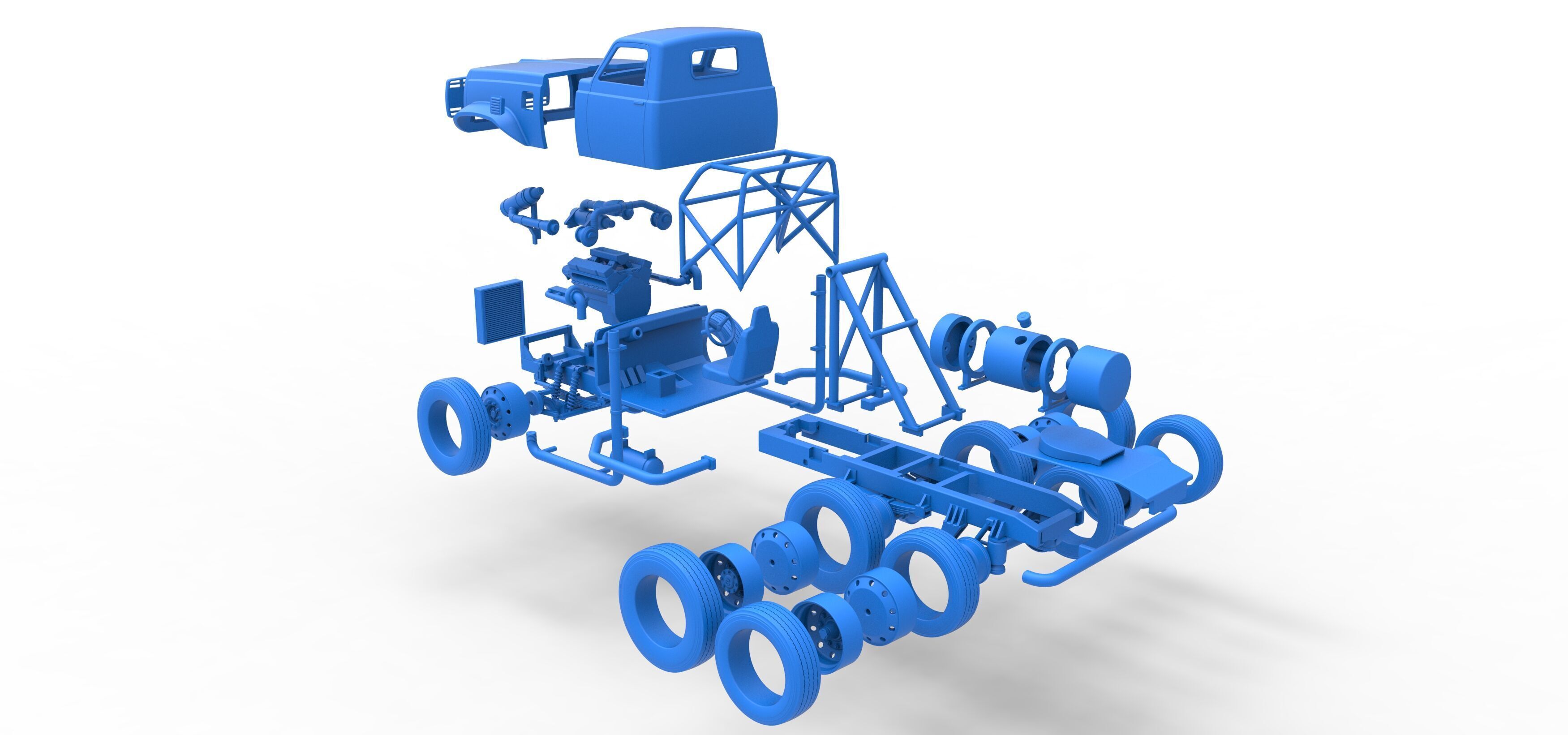 Vintage GATR Racing Semi truck Version 3 Scale 1 to 25 3D print model_78