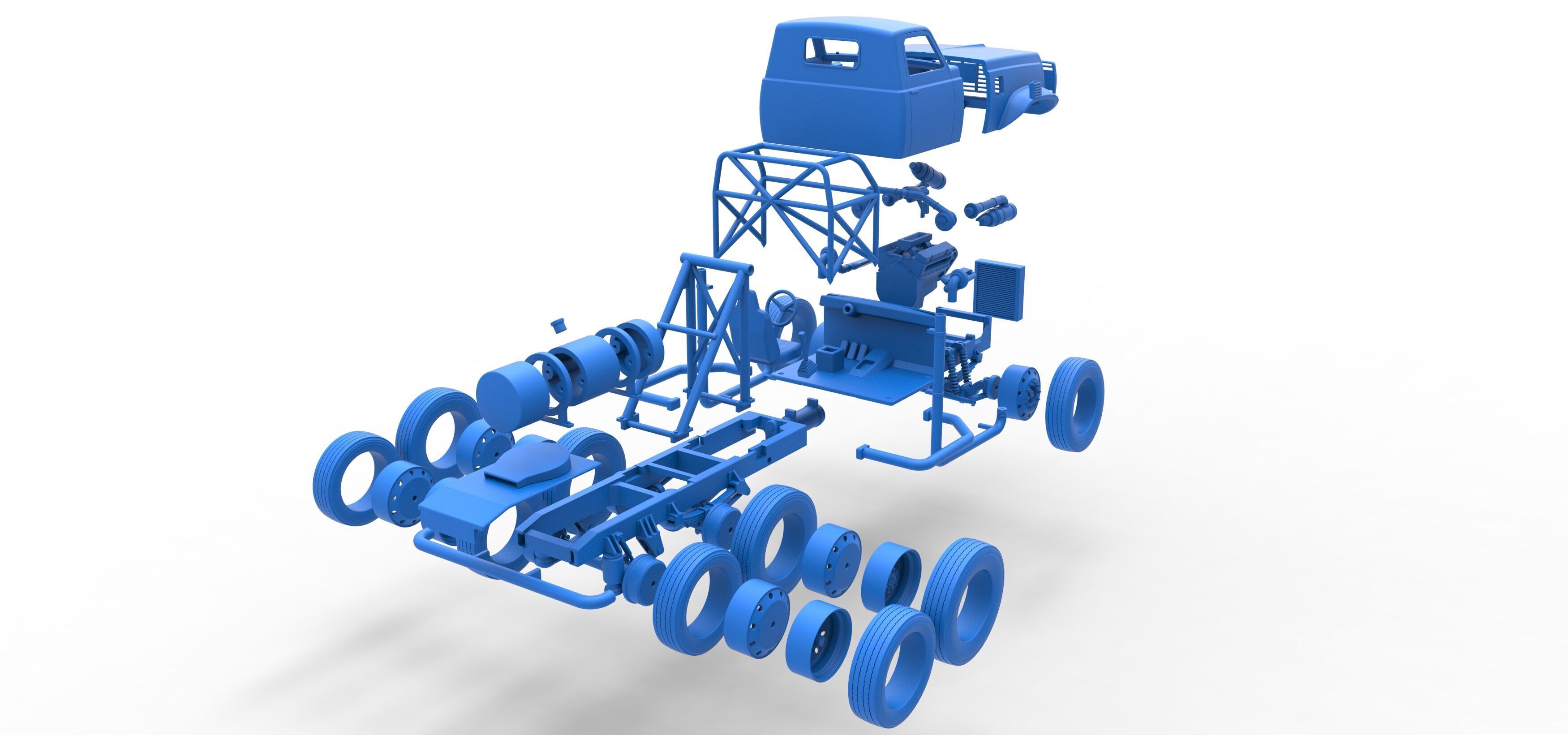 Vintage GATR Racing Semi truck Version 3 Scale 1 to 25 3D print model_79