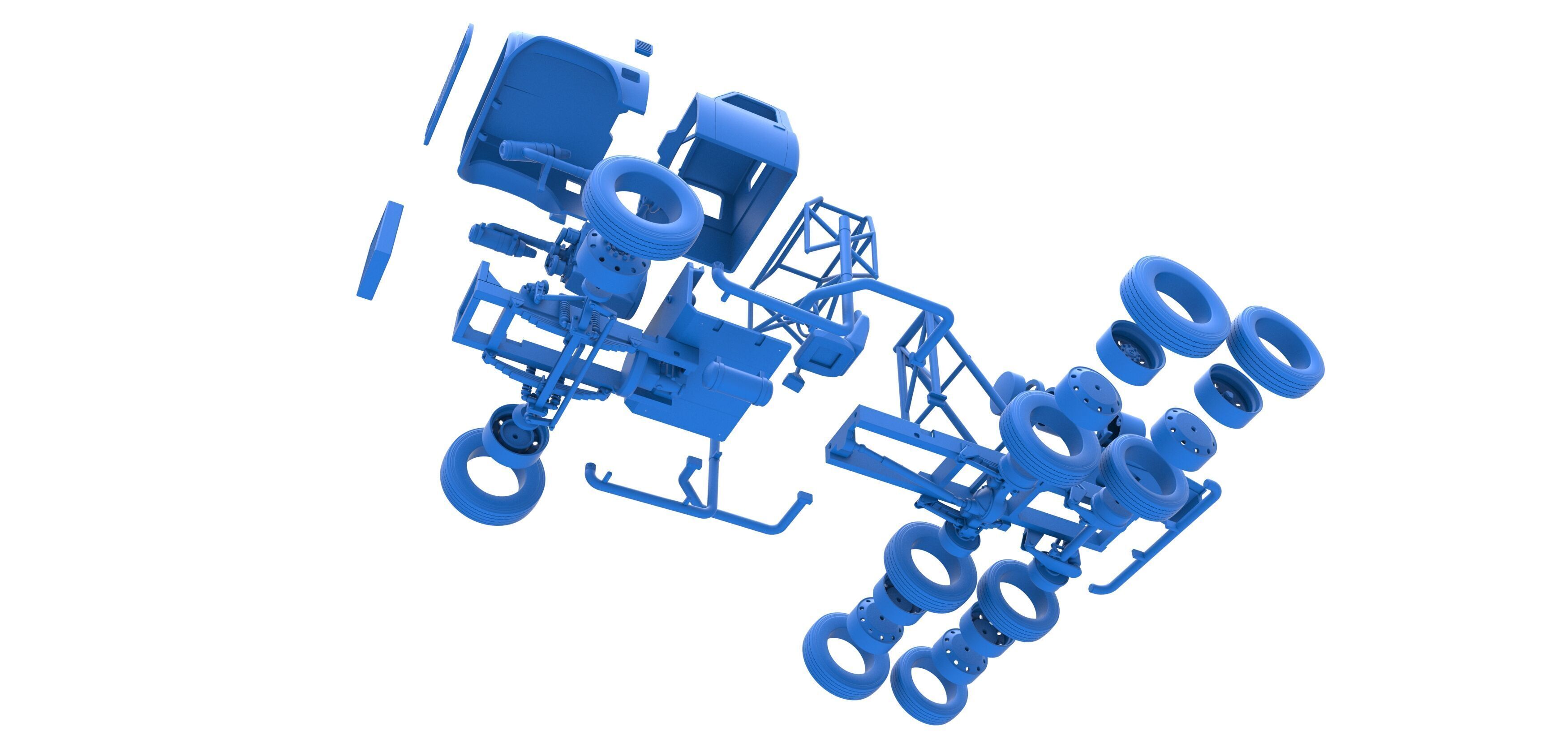 Vintage GATR Racing Semi truck Version 3 Scale 1 to 25 3D print model_73