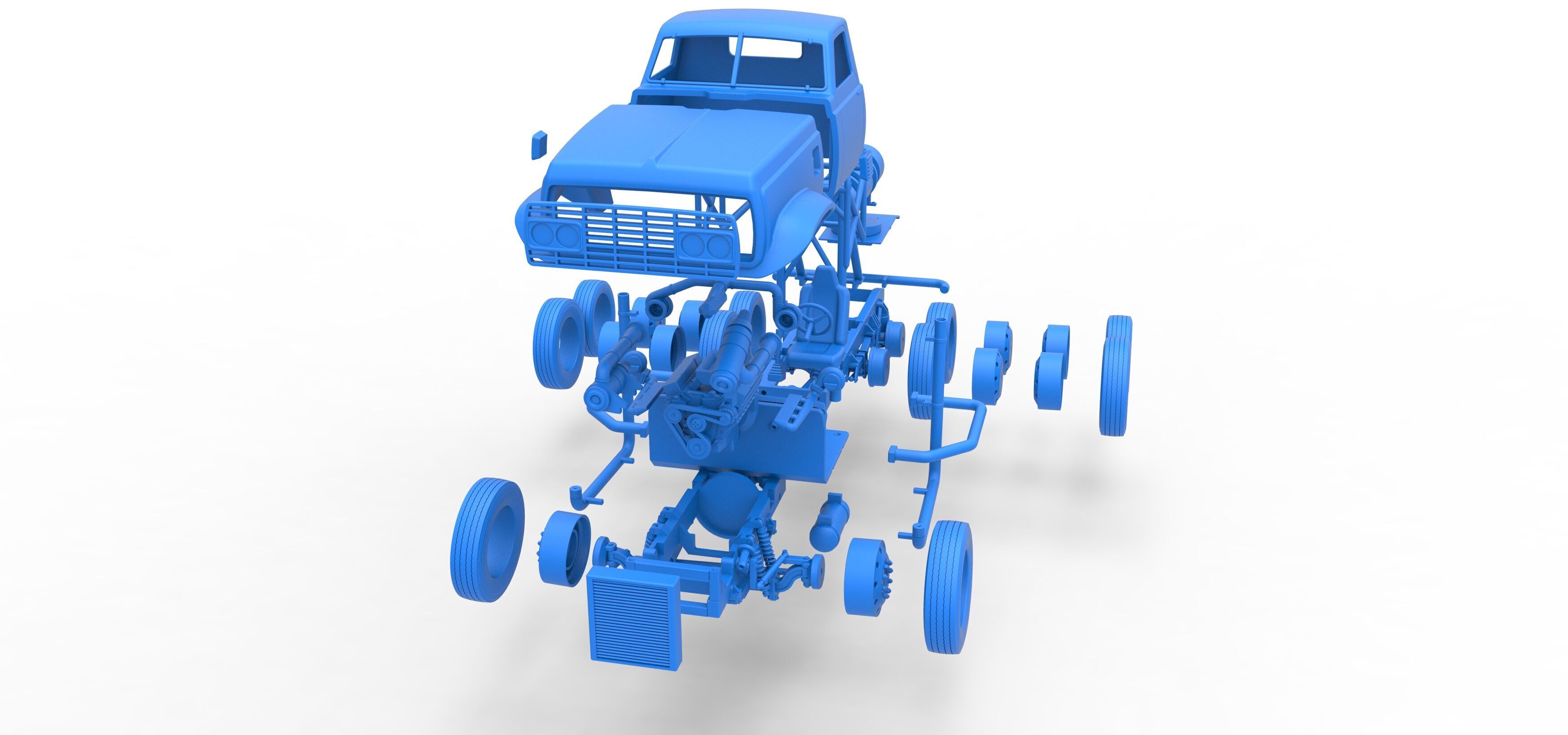 Vintage GATR Racing Semi truck Version 3 Scale 1 to 25 3D print model_75