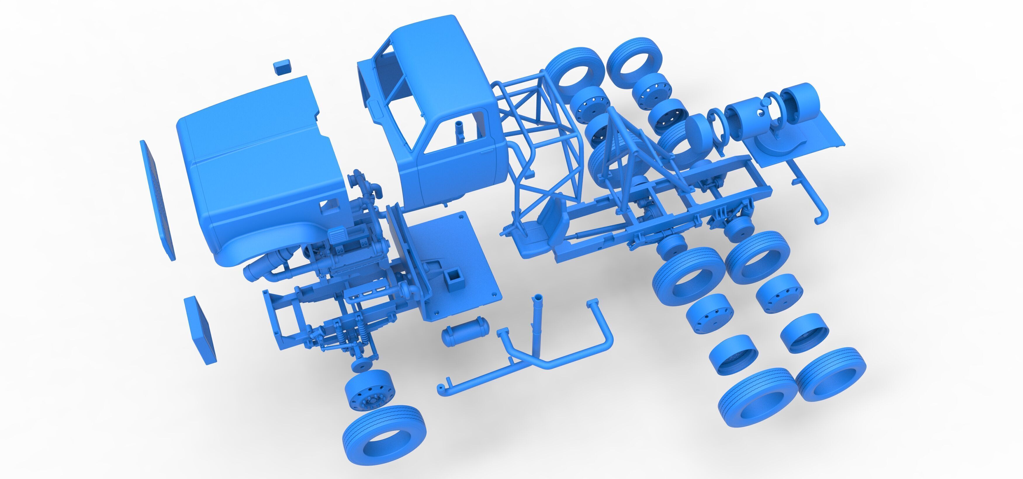 Vintage GATR Racing Semi truck Version 3 Scale 1 to 25 3D print model_74