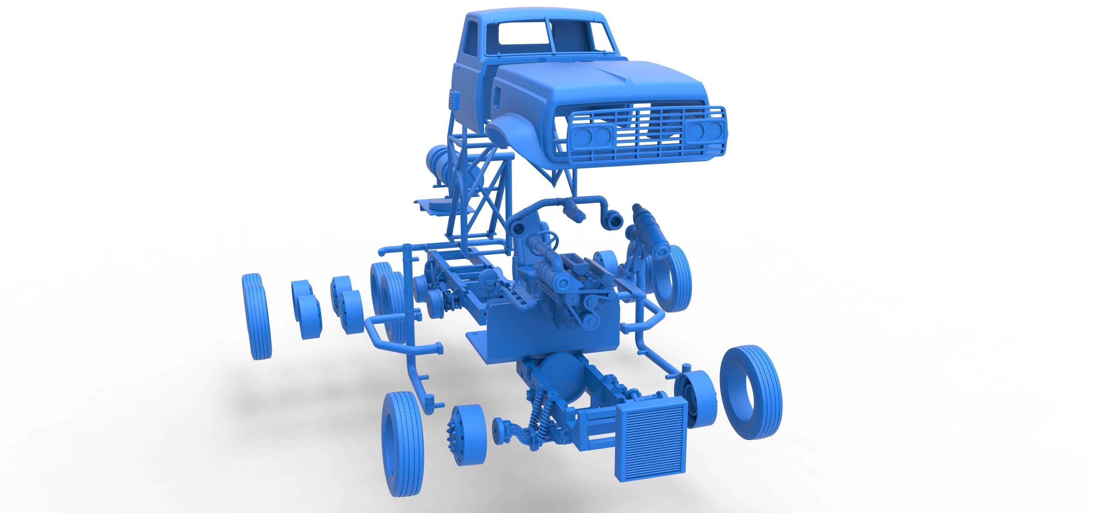 Vintage GATR Racing Semi truck Version 3 Scale 1 to 25 3D print model_83