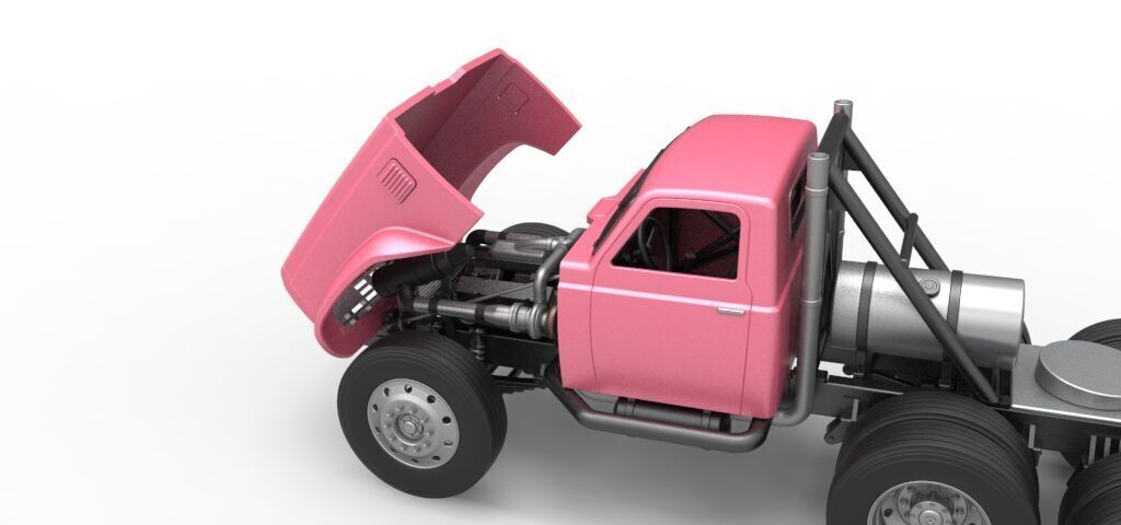 Vintage GATR Racing Semi truck Version 3 Scale 1 to 25 3D print model_32