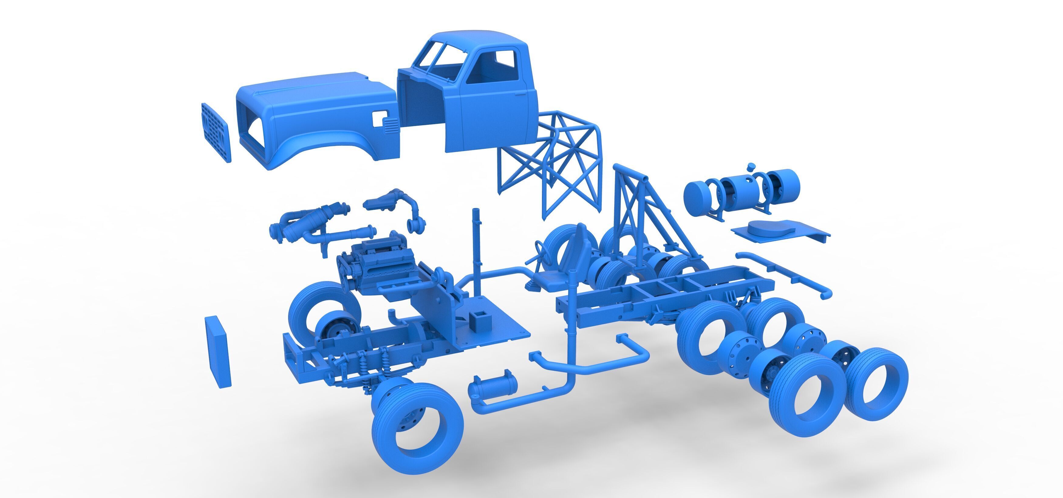 Vintage GATR Racing Semi truck Version 3 Scale 1 to 25 3D print model_72