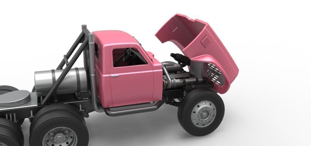 Vintage GATR Racing Semi truck Version 3 Scale 1 to 25 3D print model_33