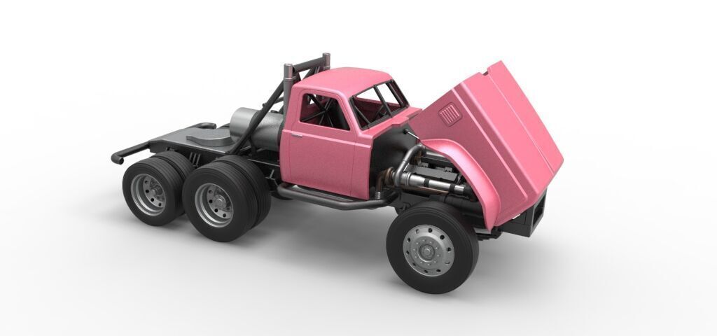 Vintage GATR Racing Semi truck Version 3 Scale 1 to 25 3D print model_36