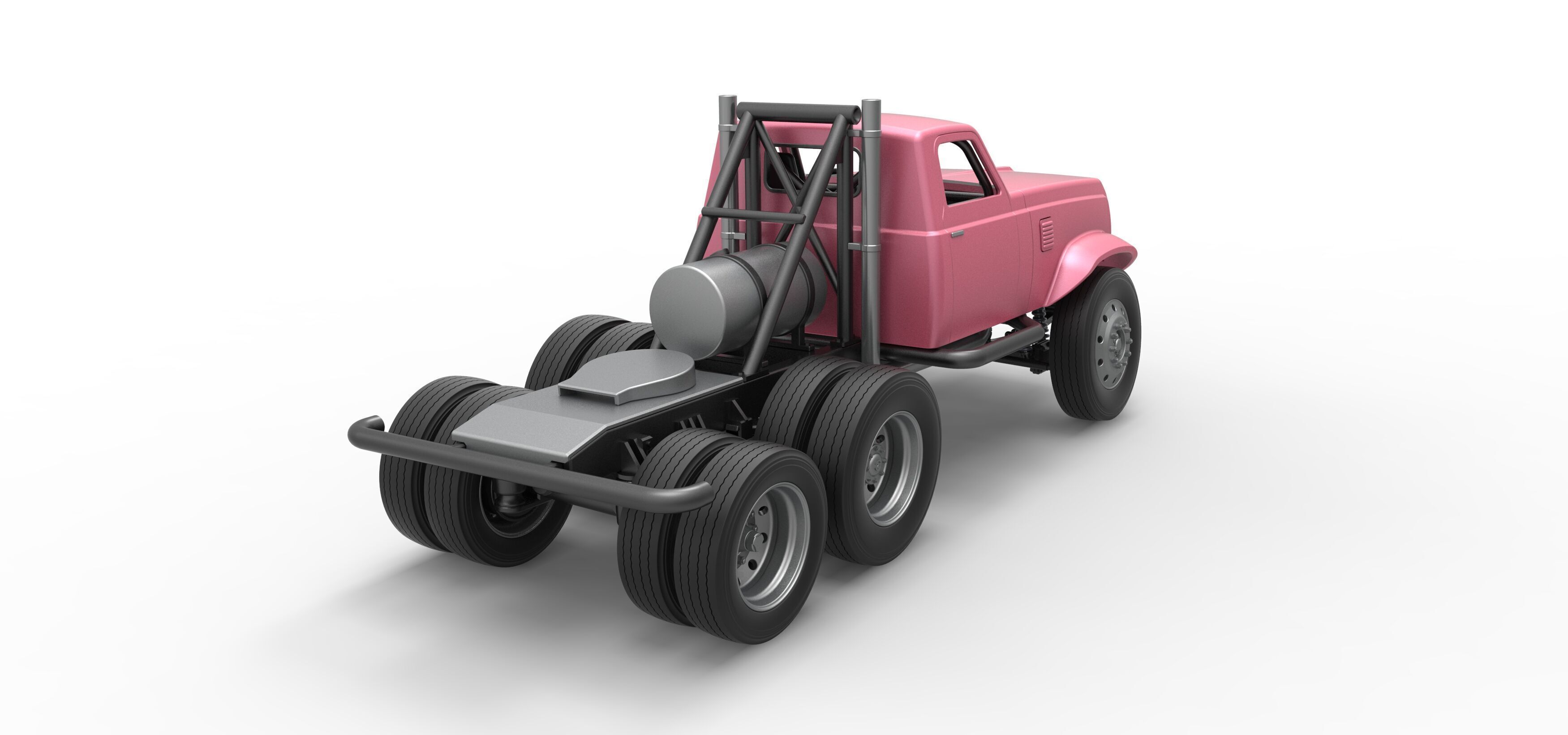 Vintage GATR Racing Semi truck Version 3 Scale 1 to 25 3D print model_18