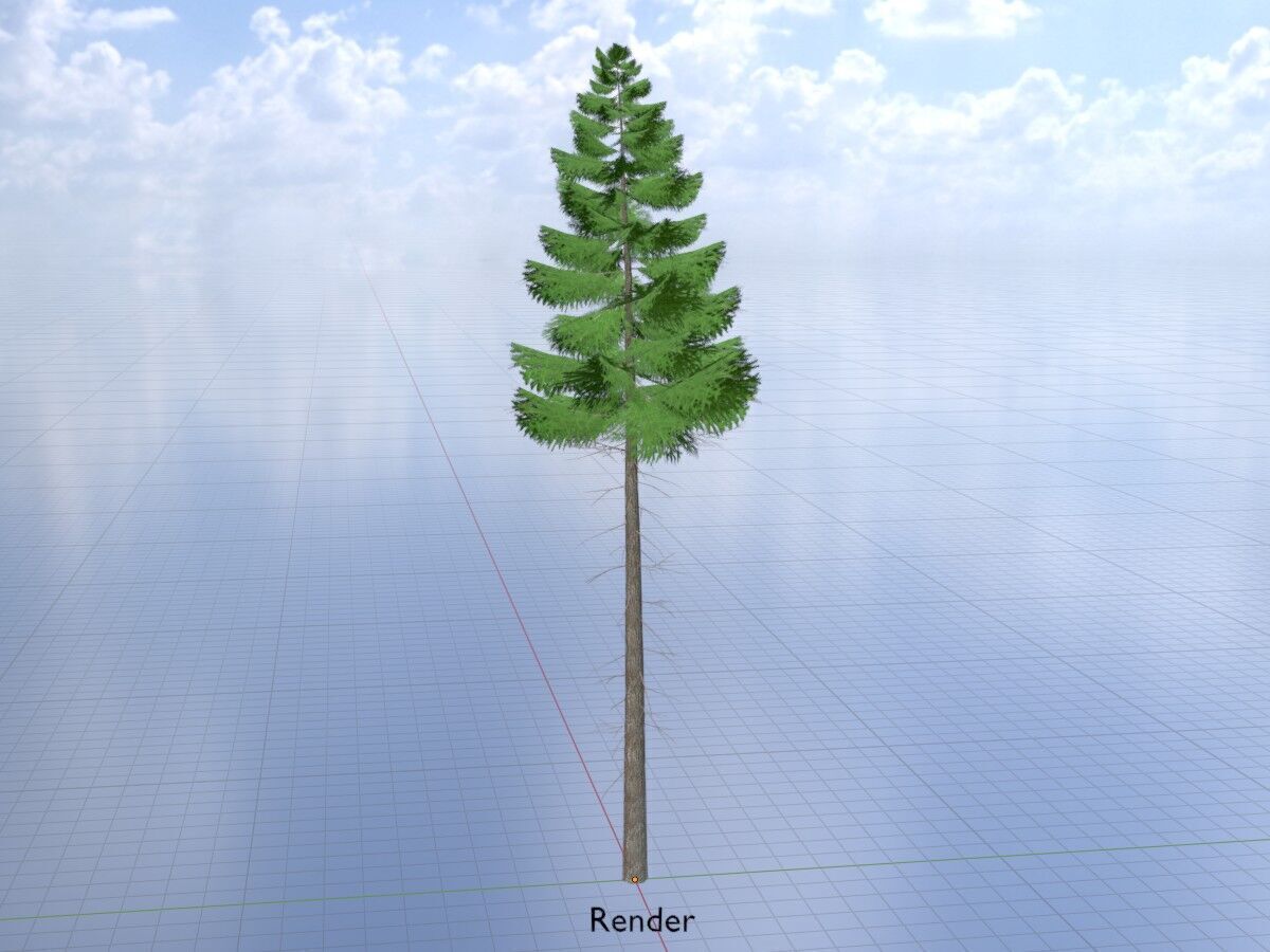 Spruce summer 21000mm forest version Low-poly 3D model_18