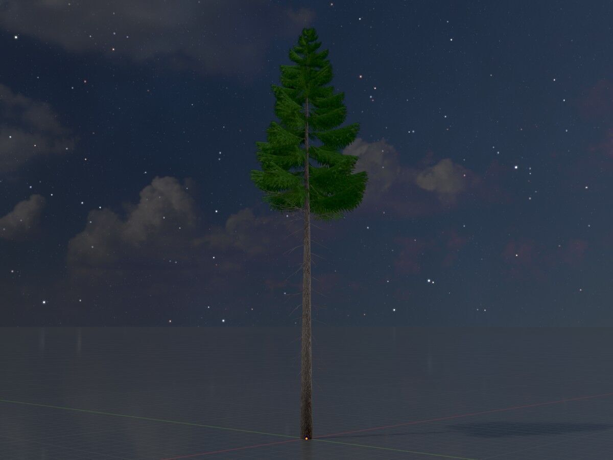 Spruce summer 21000mm forest version Low-poly 3D model_4