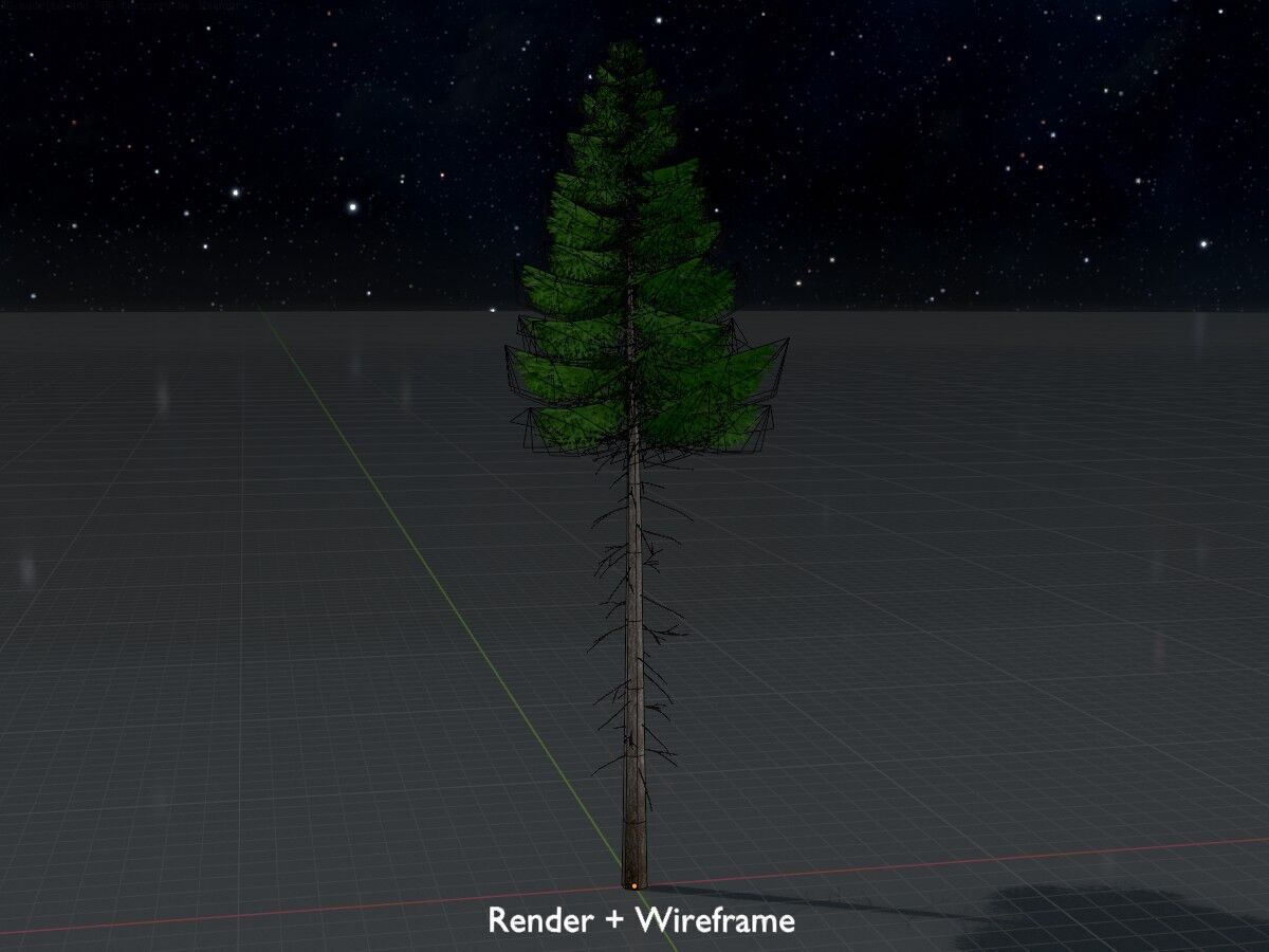 Spruce summer 21000mm forest version Low-poly 3D model_8